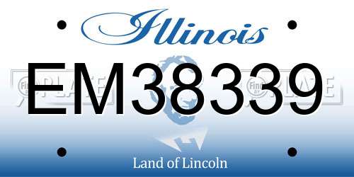 EM38339 Illinois License Plate