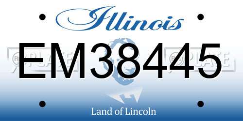 EM38445 Illinois License Plate