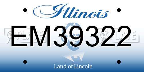 EM39322 Illinois License Plate