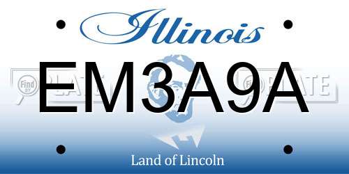 EM3A9A Illinois License Plate