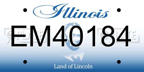 EM40184 Illinois License Plate
