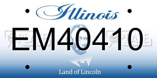 EM40410 Illinois License Plate