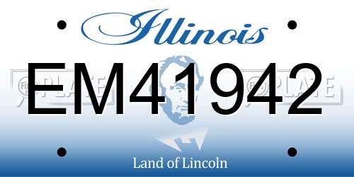 EM41942 Illinois License Plate