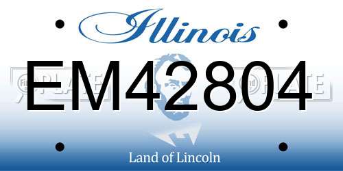 EM42804 Illinois License Plate