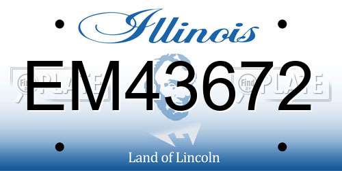 EM43672 Illinois License Plate