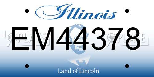 EM44378 Illinois License Plate