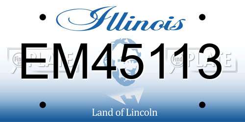 EM45113 Illinois License Plate