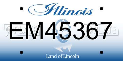 EM45367 Illinois License Plate