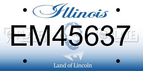 EM45637 Illinois License Plate