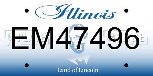 EM47496 Illinois License Plate