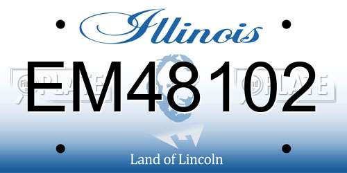 EM48102 Illinois License Plate