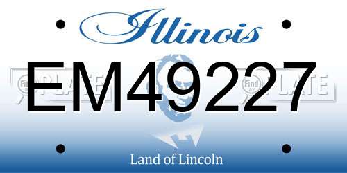 EM49227 Illinois License Plate