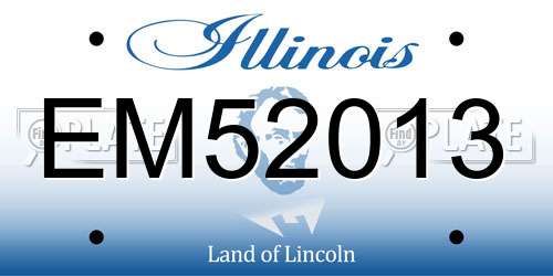 EM52013 Illinois License Plate
