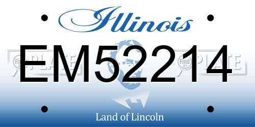 EM52214 Illinois License Plate