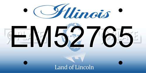 EM52765 Illinois License Plate