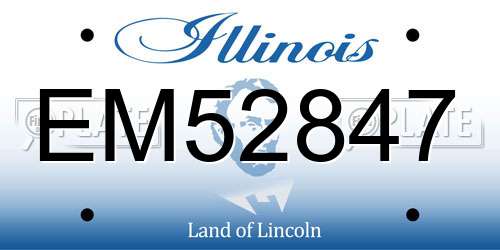 EM52847 Illinois License Plate