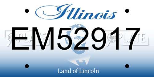 EM52917 Illinois License Plate