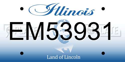 EM53931 Illinois License Plate