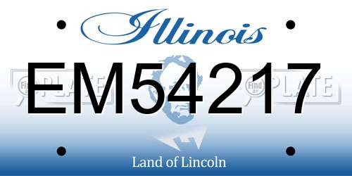 EM54217 Illinois License Plate