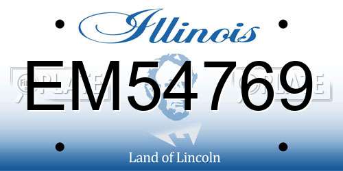 EM54769 Illinois License Plate