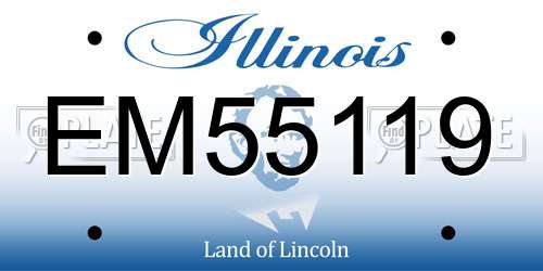EM55119 Illinois License Plate