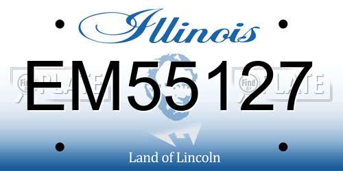 EM55127 Illinois License Plate