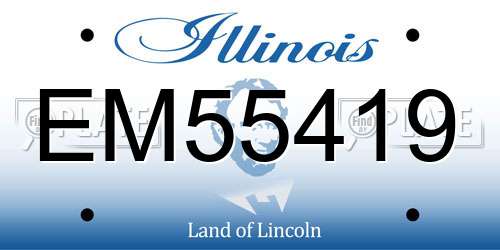 EM55419 Illinois License Plate