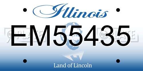 EM55435 Illinois License Plate