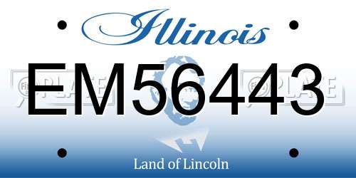 EM56443 Illinois License Plate