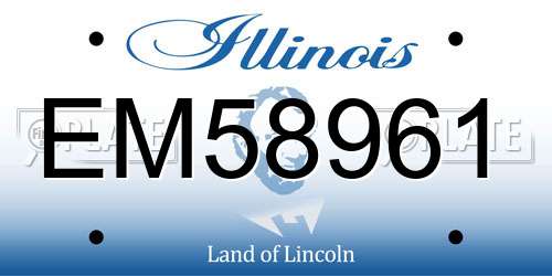 EM58961 Illinois License Plate