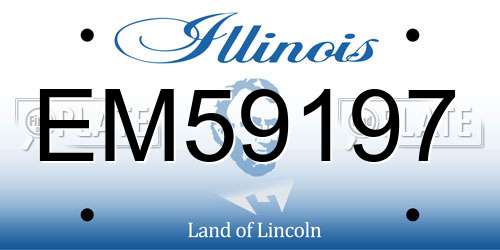 EM59197 Illinois License Plate