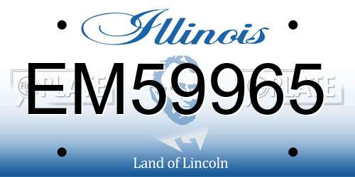 EM59965 Illinois License Plate