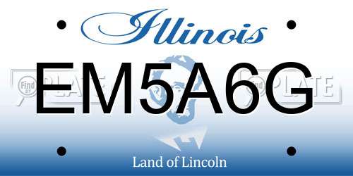 EM5A6G Illinois License Plate