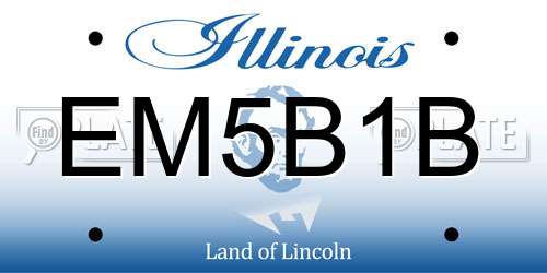 EM5B1B Illinois License Plate