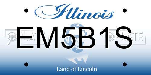 EM5B1S Illinois License Plate