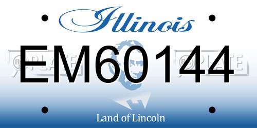 EM60144 Illinois License Plate