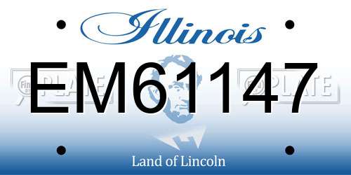 EM61147 Illinois License Plate