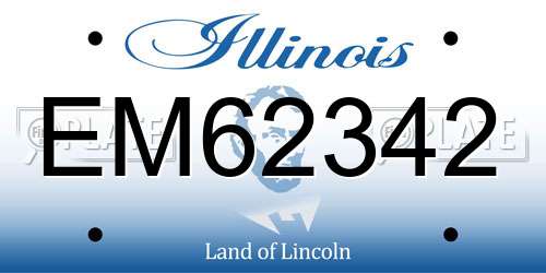 EM62342 Illinois License Plate