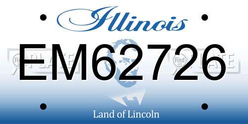 EM62726 Illinois License Plate