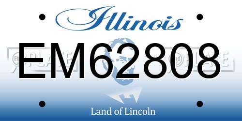 EM62808 Illinois License Plate