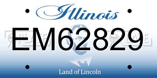 EM62829 Illinois License Plate