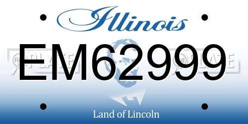 EM62999 Illinois License Plate