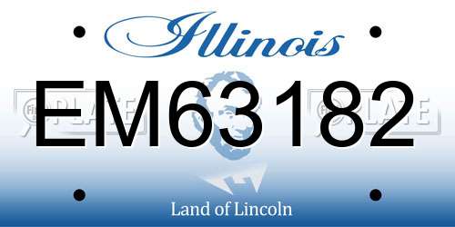 EM63182 Illinois License Plate