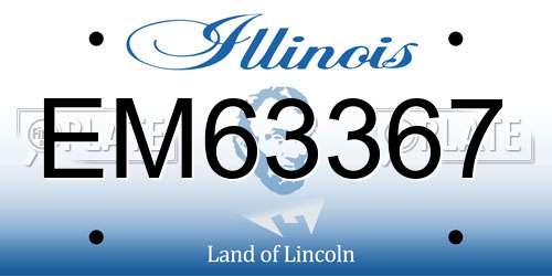 EM63367 Illinois License Plate