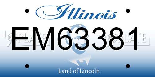 EM63381 Illinois License Plate
