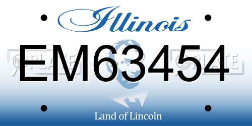 EM63454 Illinois License Plate