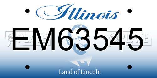 EM63545 Illinois License Plate