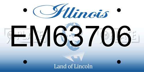 EM63706 Illinois License Plate
