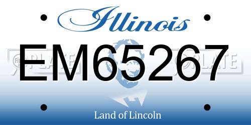 EM65267 Illinois License Plate