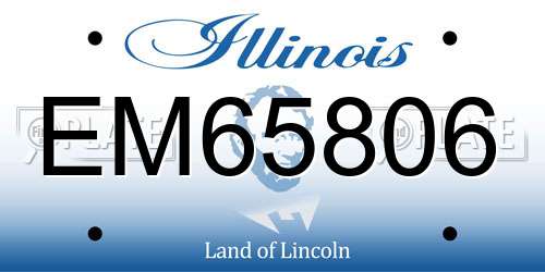 EM65806 Illinois License Plate